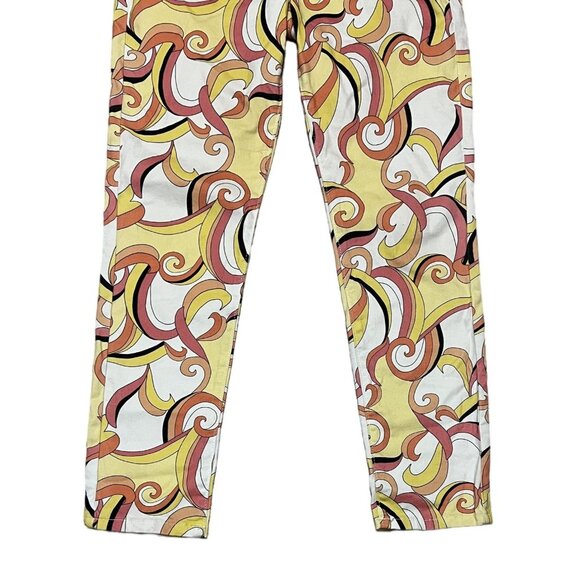Boston Proper Abstract Mosaic Swirls Womens Size 4 Multicolor Retro Vibe Pants - Picture 3 of 6